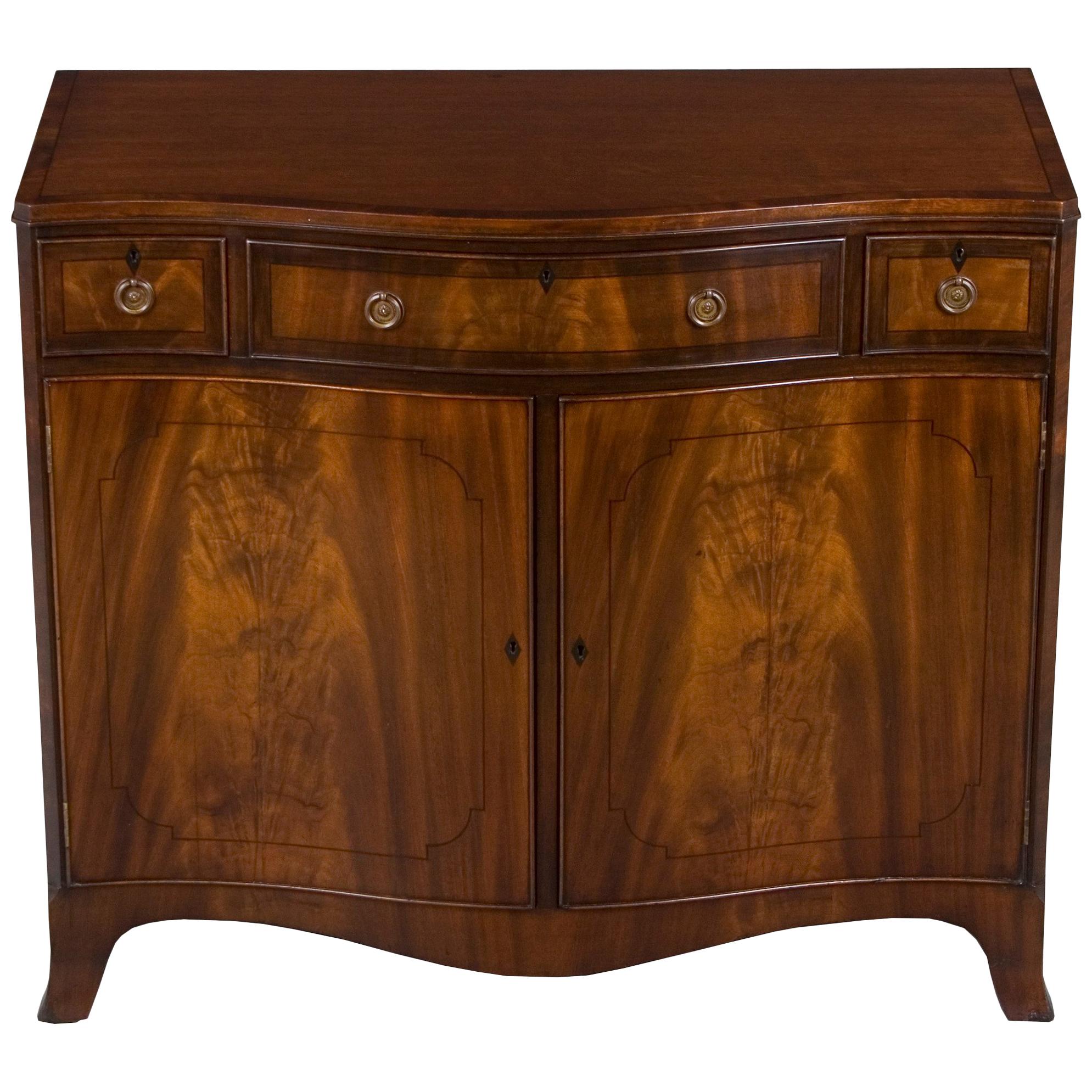 Serpentine Front Mahogany Buffet Cabinet