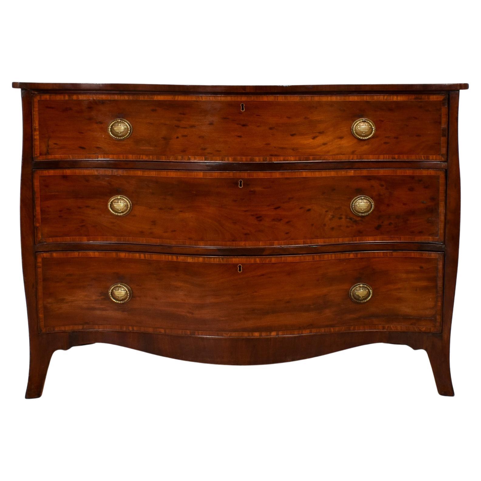 Serpentine Fronted and Extremely Fine Mahogany Commode, circa 1780