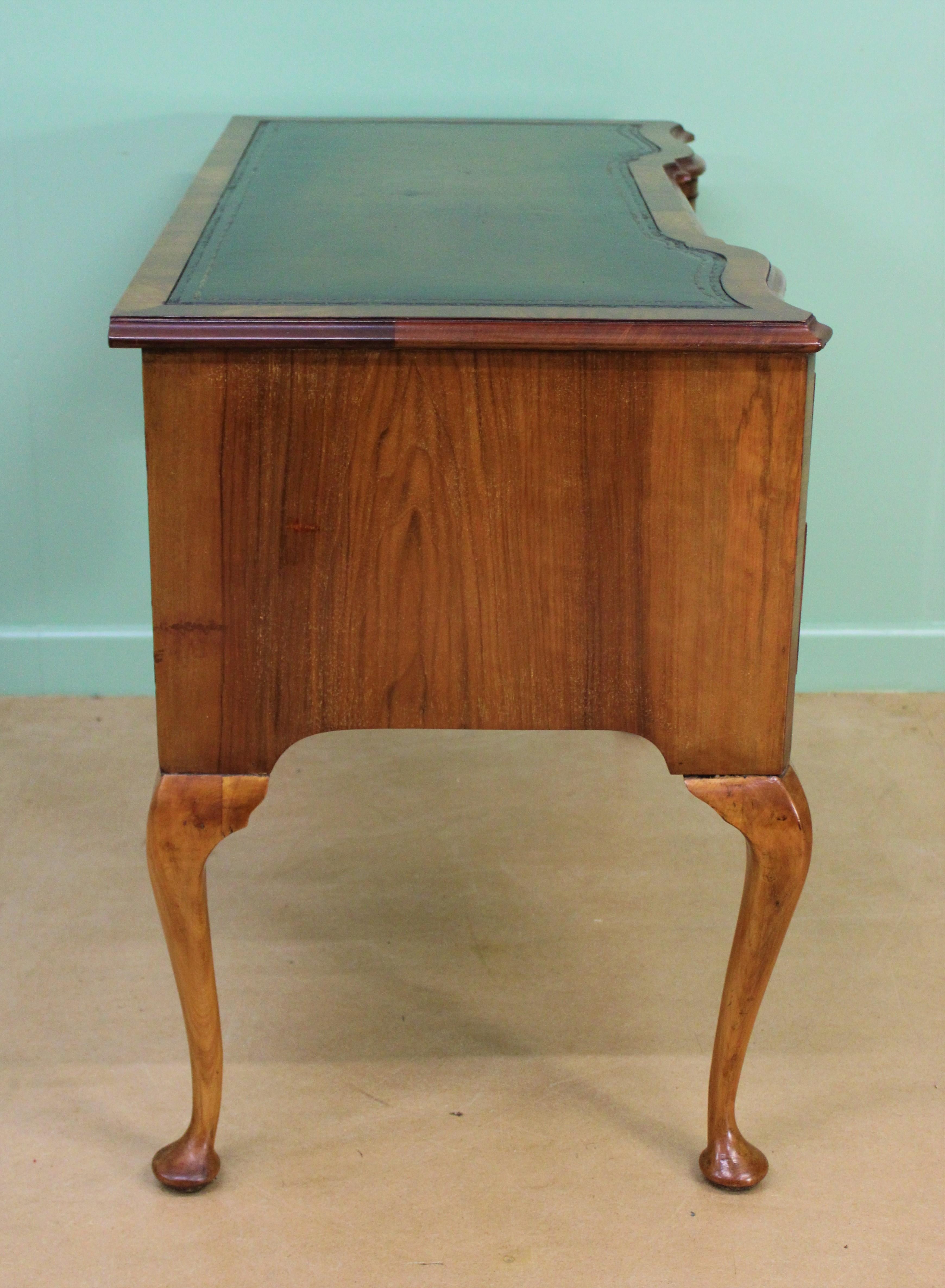 Serpentine Fronted Burr Walnut Writing Table 4