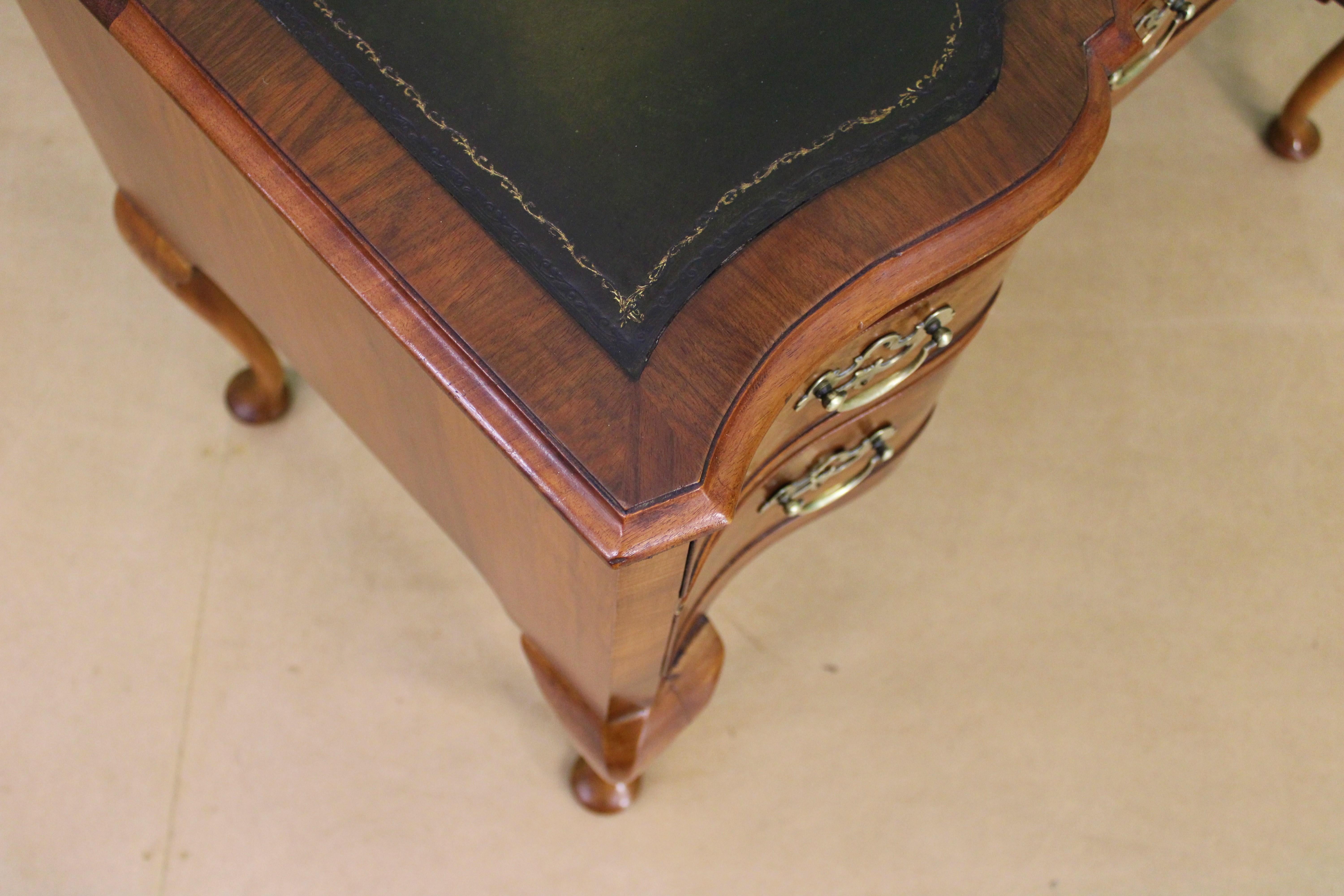 Serpentine Fronted Burr Walnut Writing Table 3