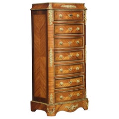 Antique Serpentine Fronted Kingwood Tall Chest of Drawers
