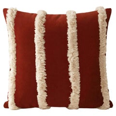 Serpentine II Brick with fringed stripes Velvet Deluxe Handmade Cushion