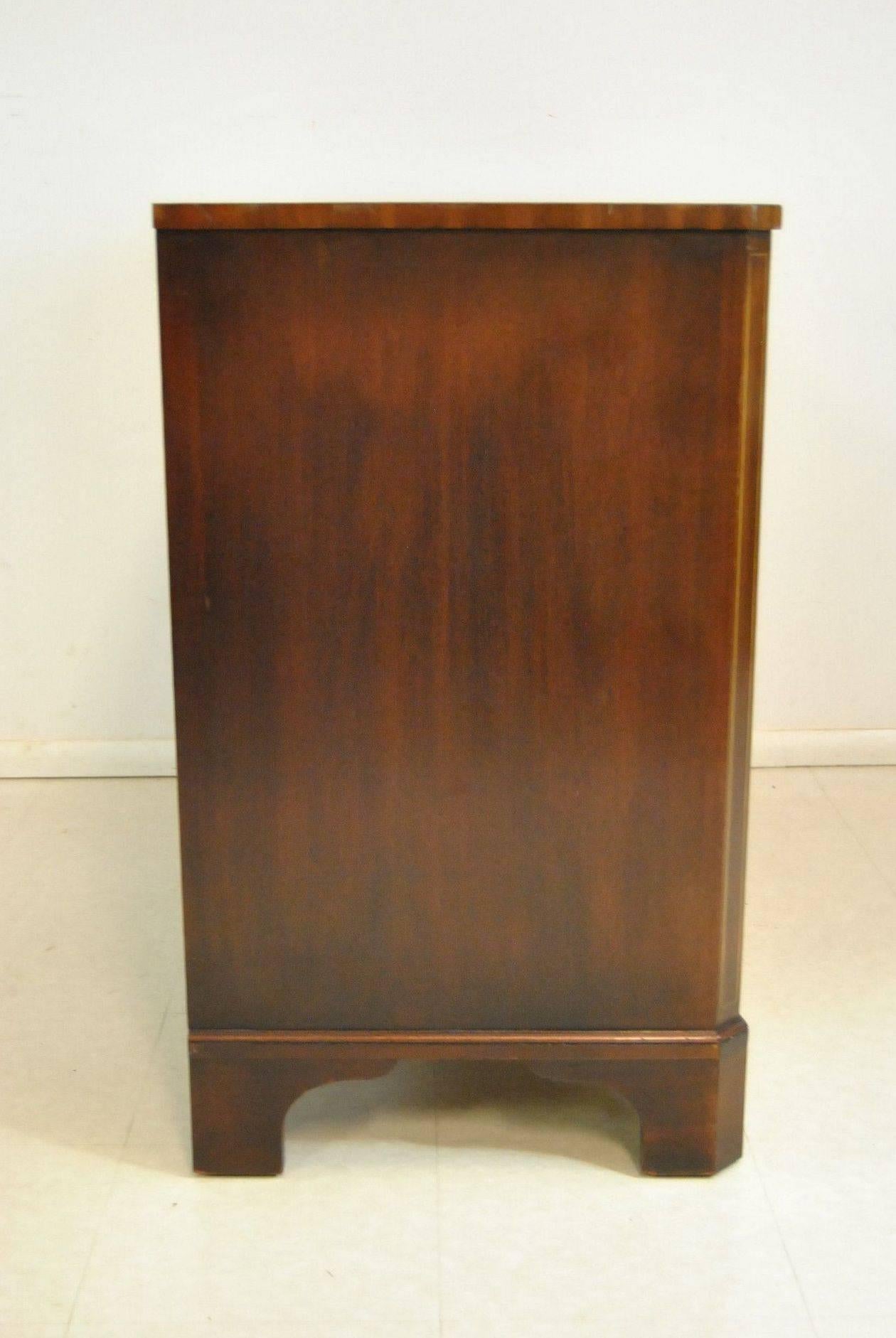 Chippendale Serpentine Mahogany Inlaid Chest or Dresser by Kindel
