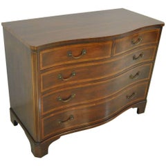 Serpentine Mahogany Inlaid Chest or Dresser by Kindel