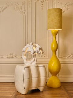 "Serpentine" nightstand in rock crystal By Studio Glustin