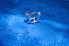 Serpentine Ring in Sterling Silver 925 with Tanzanite & Sapphire by SAKRA