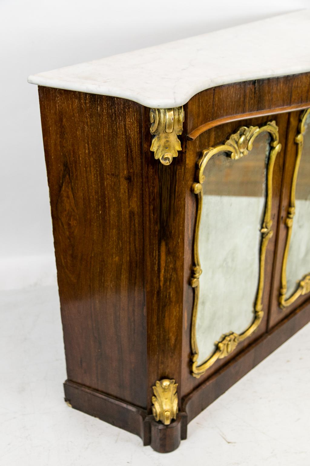 Serpentine Rosewood Marble Top Console For Sale 3