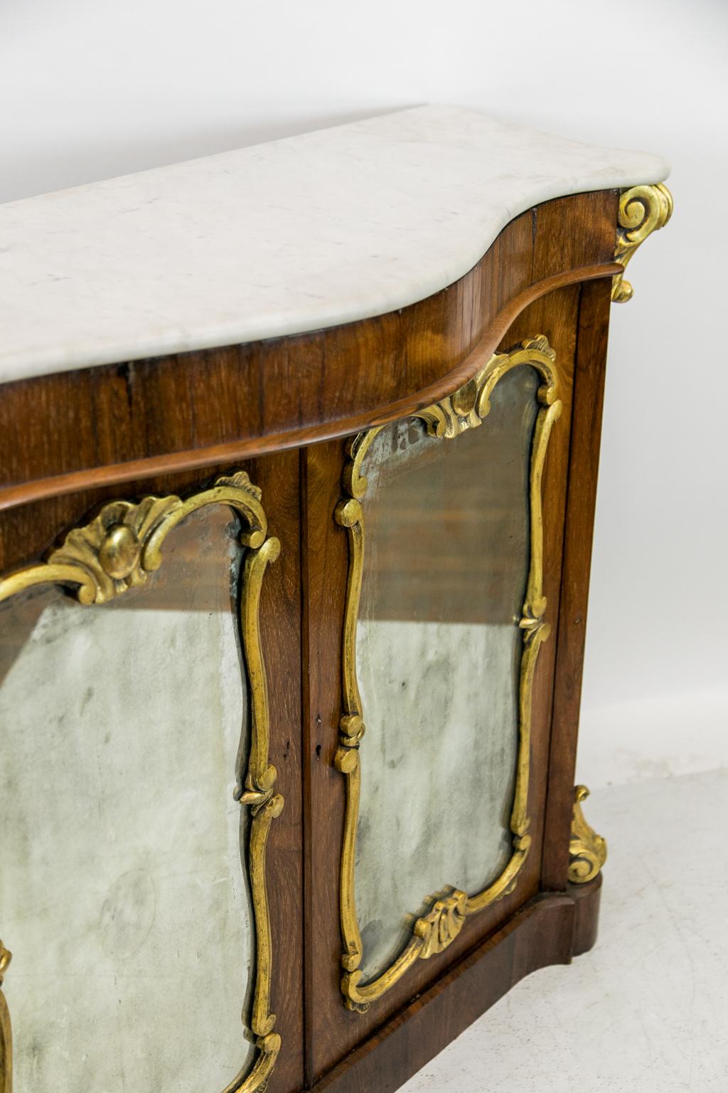 Serpentine Rosewood Marble Top Console For Sale 4