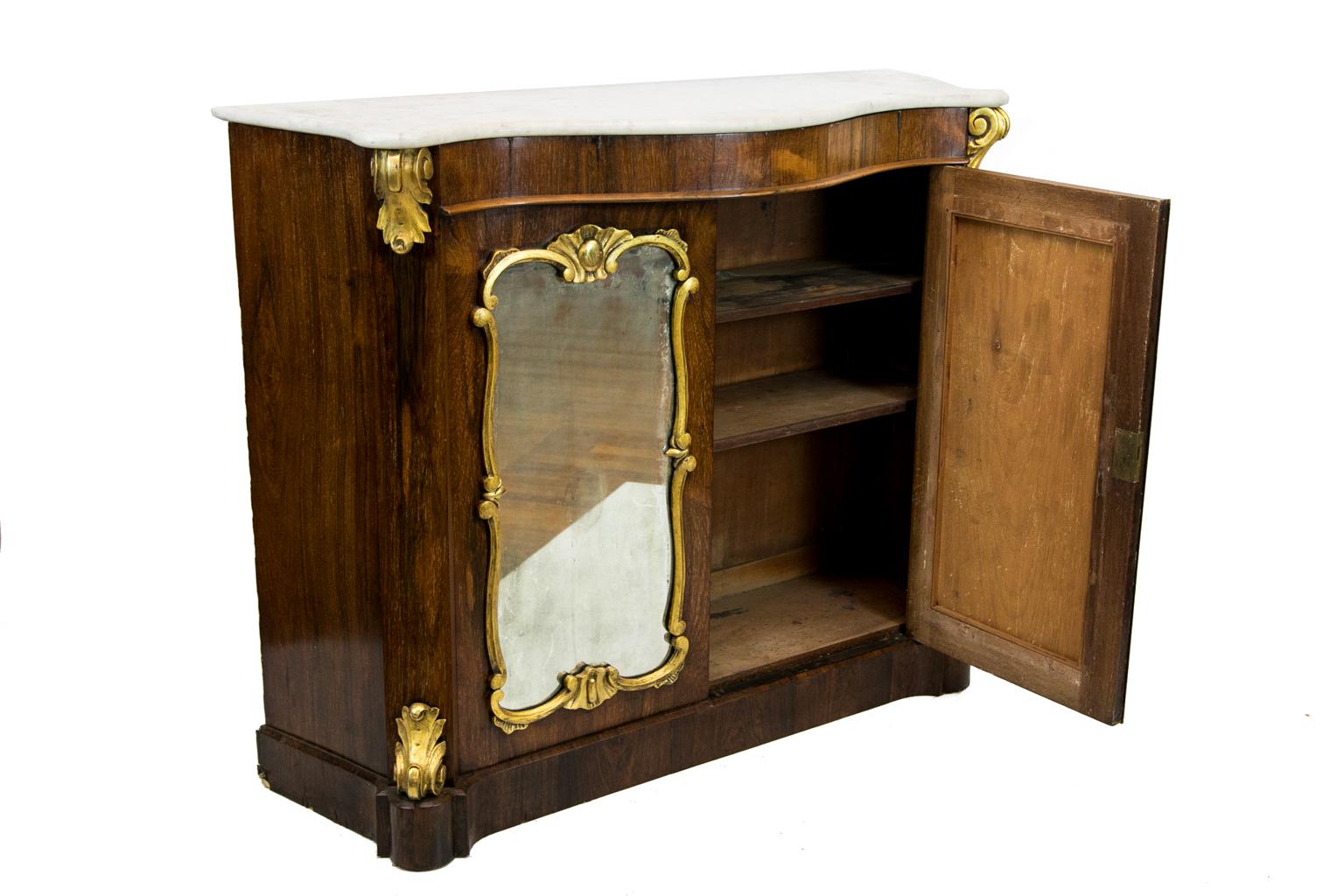 Serpentine Rosewood Marble Top Console For Sale 5