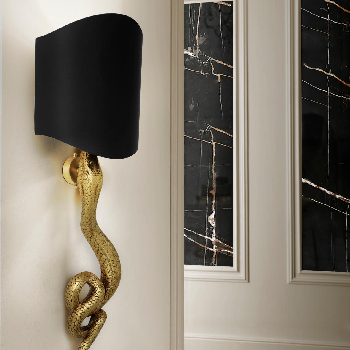 Hand-Crafted Serpentine Sconce For Sale