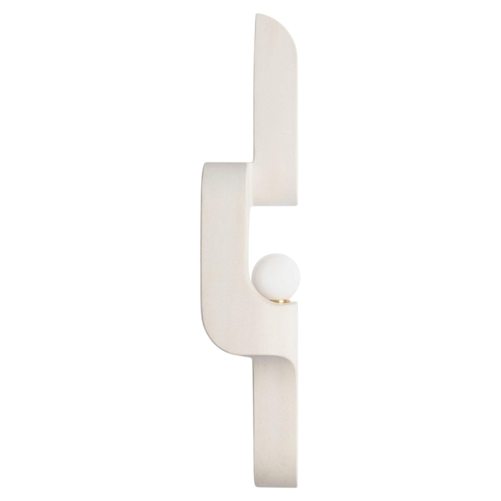 Serpentine Sconce in Saint Raphael Limestone by Farrah Sit For Sale