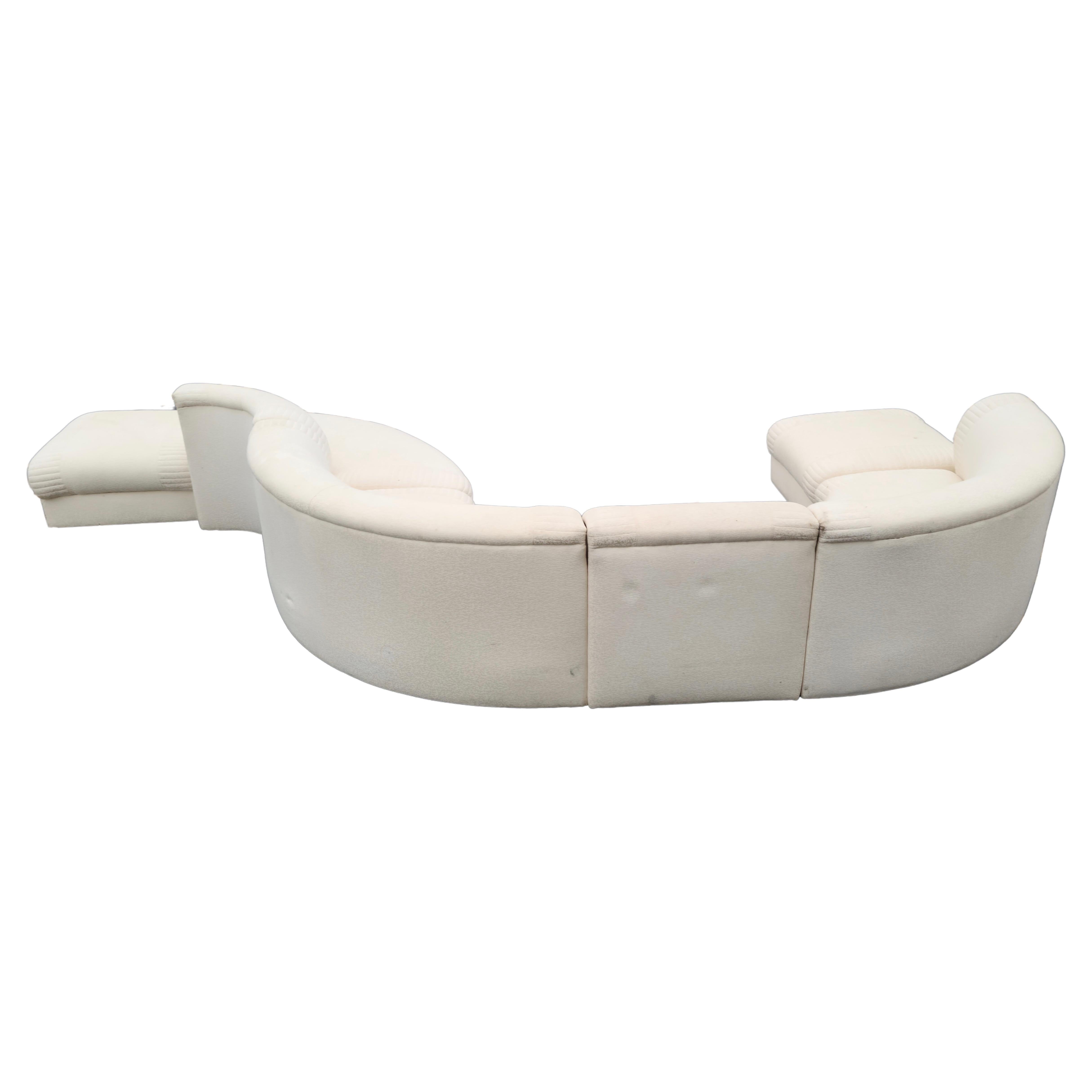 Late 20th Century Serpentine sectional sofa by Weiman style of Kagan