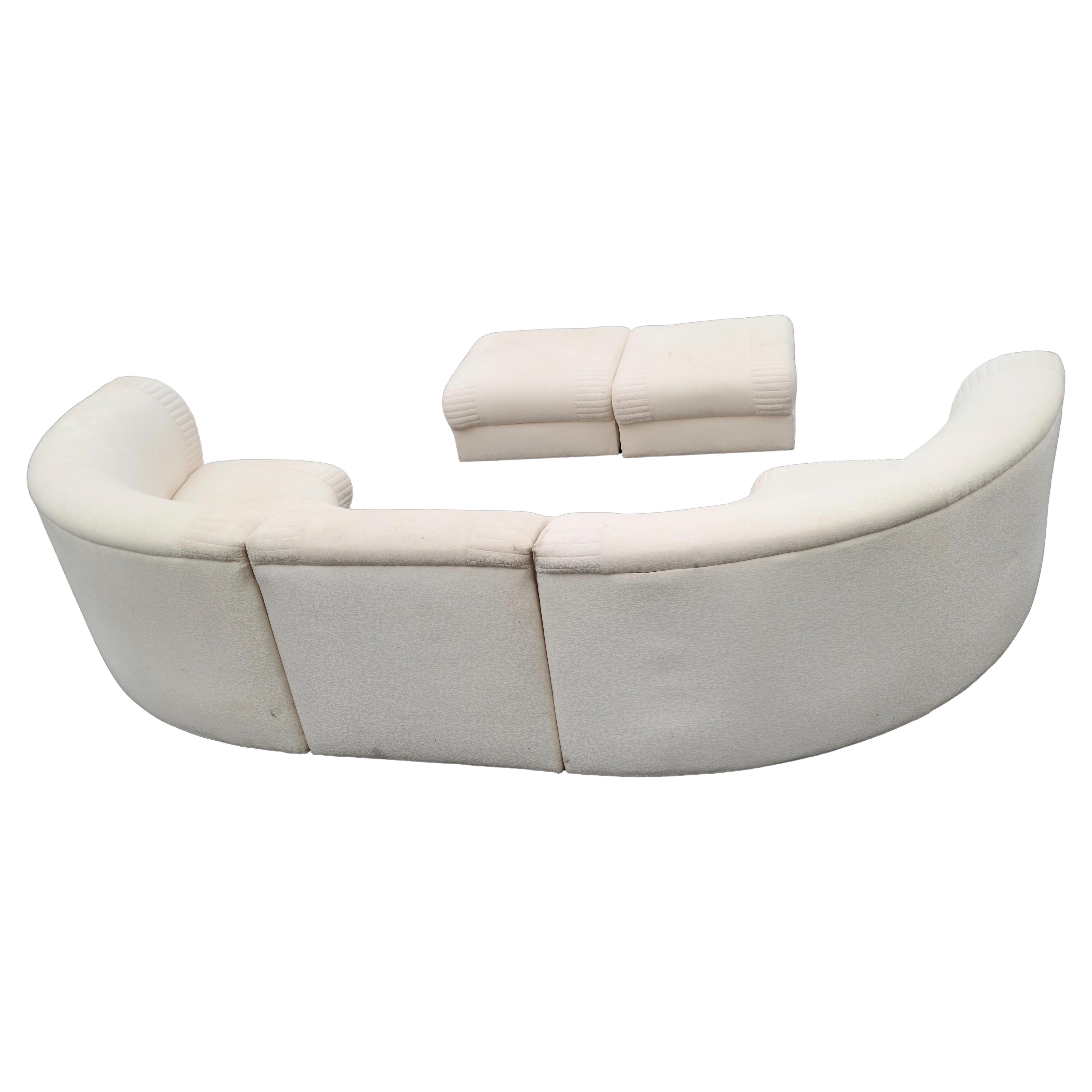 Serpentine sectional sofa by Weiman style of Kagan 1
