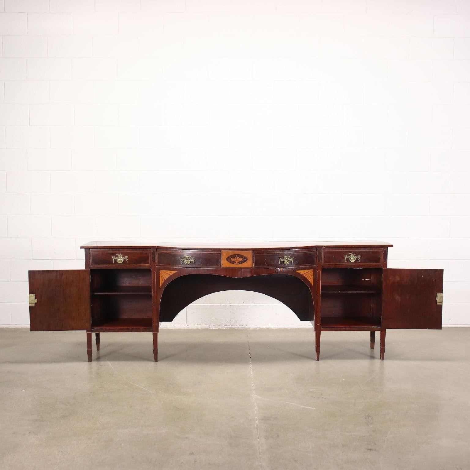 English Serpentine Sideboard George III, England Late 18th Century For Sale