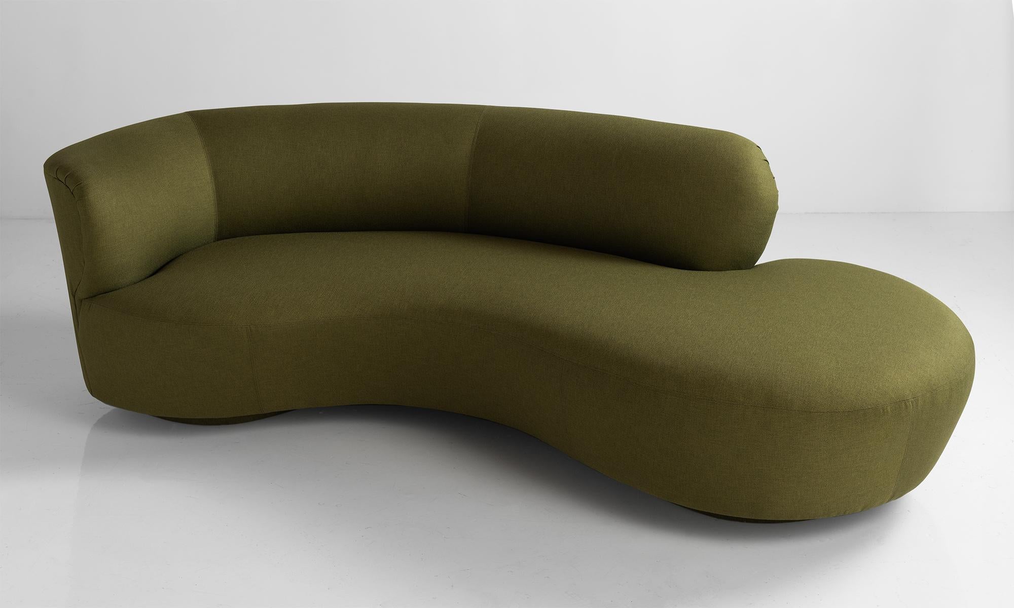 Serpentine sofa by Vladimir Kagan, America, circa 1970

Iconic form, newly reupholstered in Maharam polyester fabric.