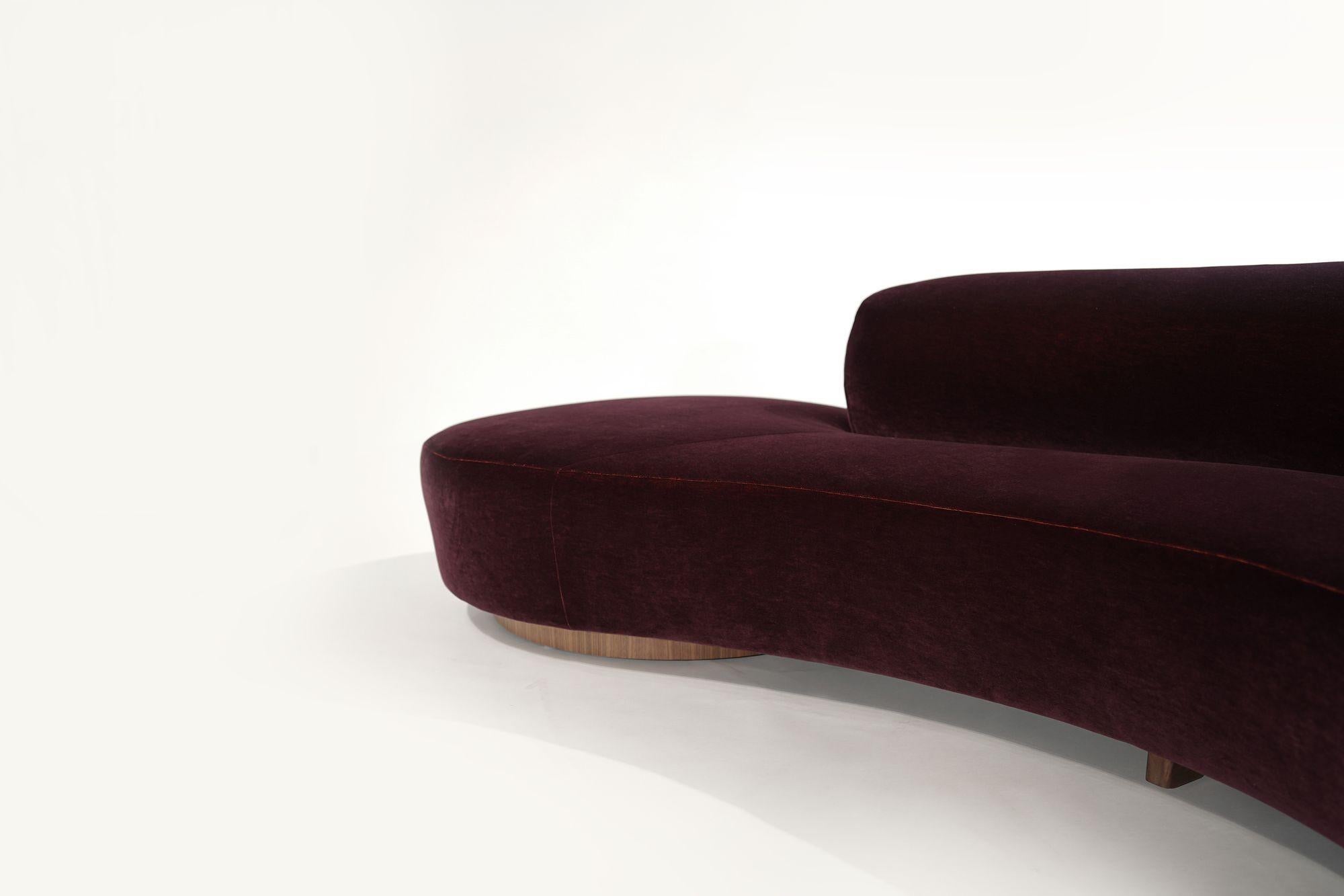Serpentine Sofa by Vladimir Kagan in Burgundy Mohair, Model 150BS 5