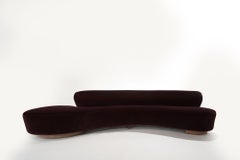Serpentine Sofa by Vladimir Kagan in Burgundy Mohair, Model 150BS