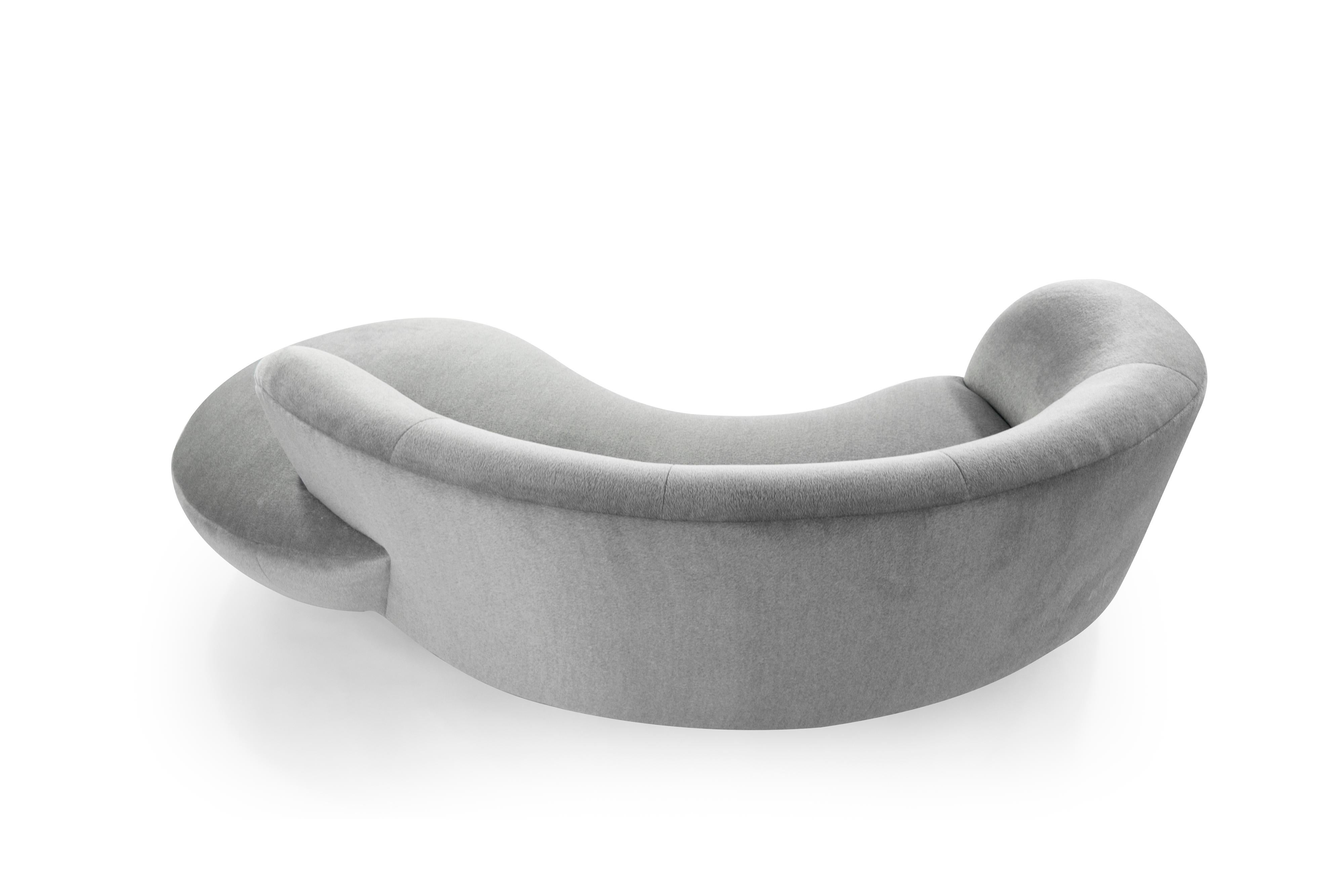 20th Century Serpentine Sofa by Vladimir Kagan in Grey Royal Alpaca