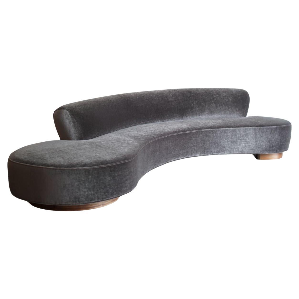 Sofá Serpentine de Vladimir Kagan en mohair, Model 150BS, años 2000