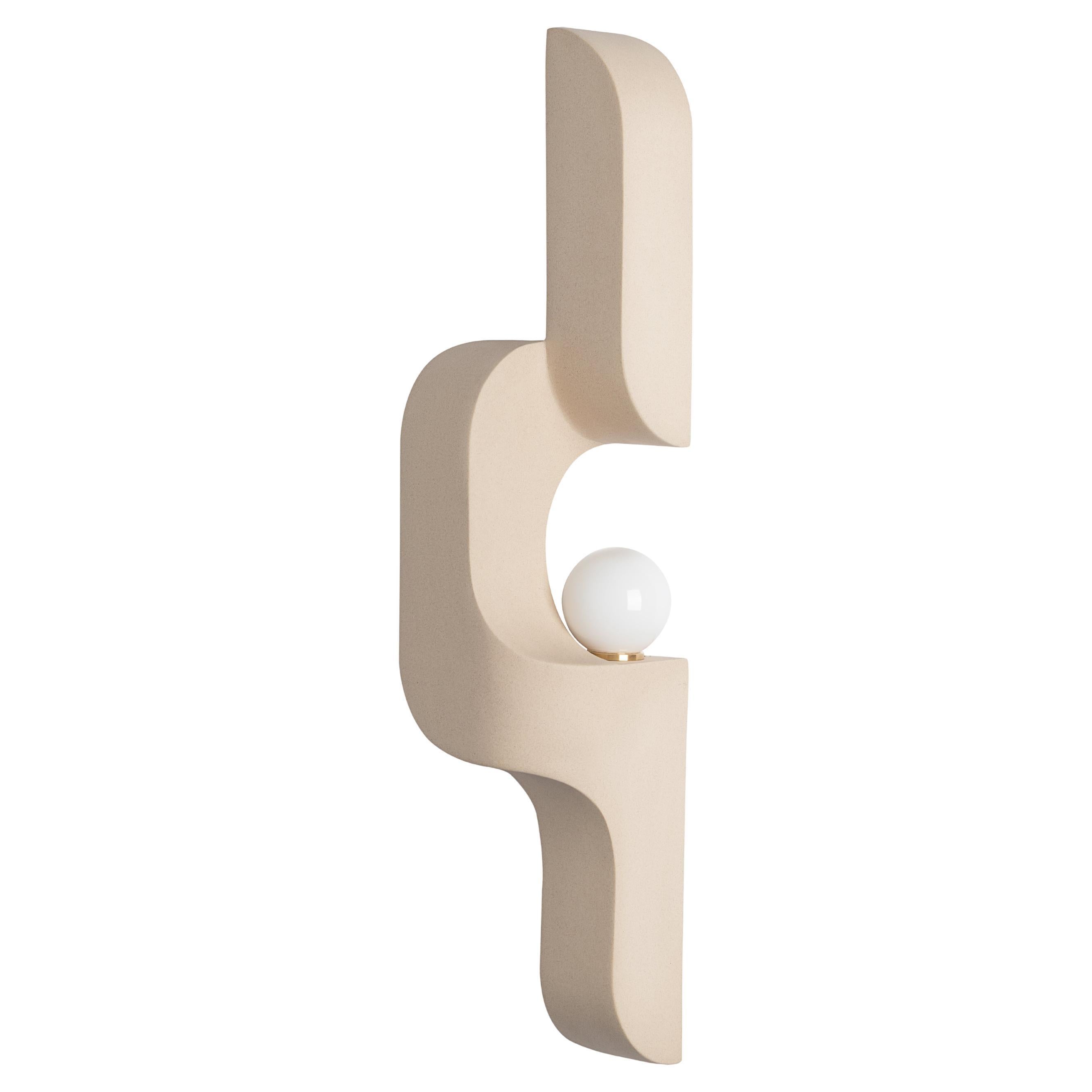 Serpentine Vertical Ceramic Wall Sconce - Single