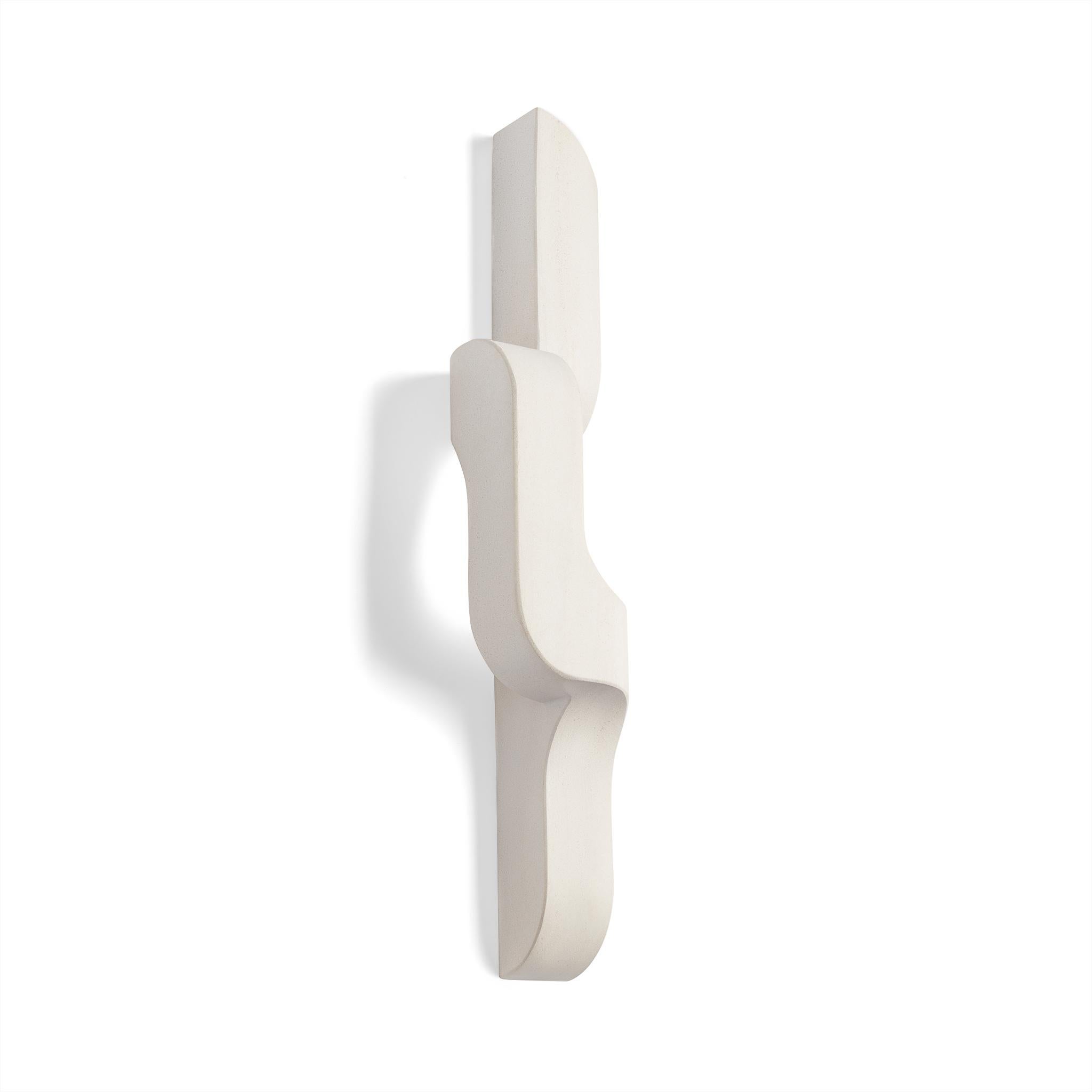 Modern Serpentine Vertical Stone Wall Sconce - Mirrored pair For Sale