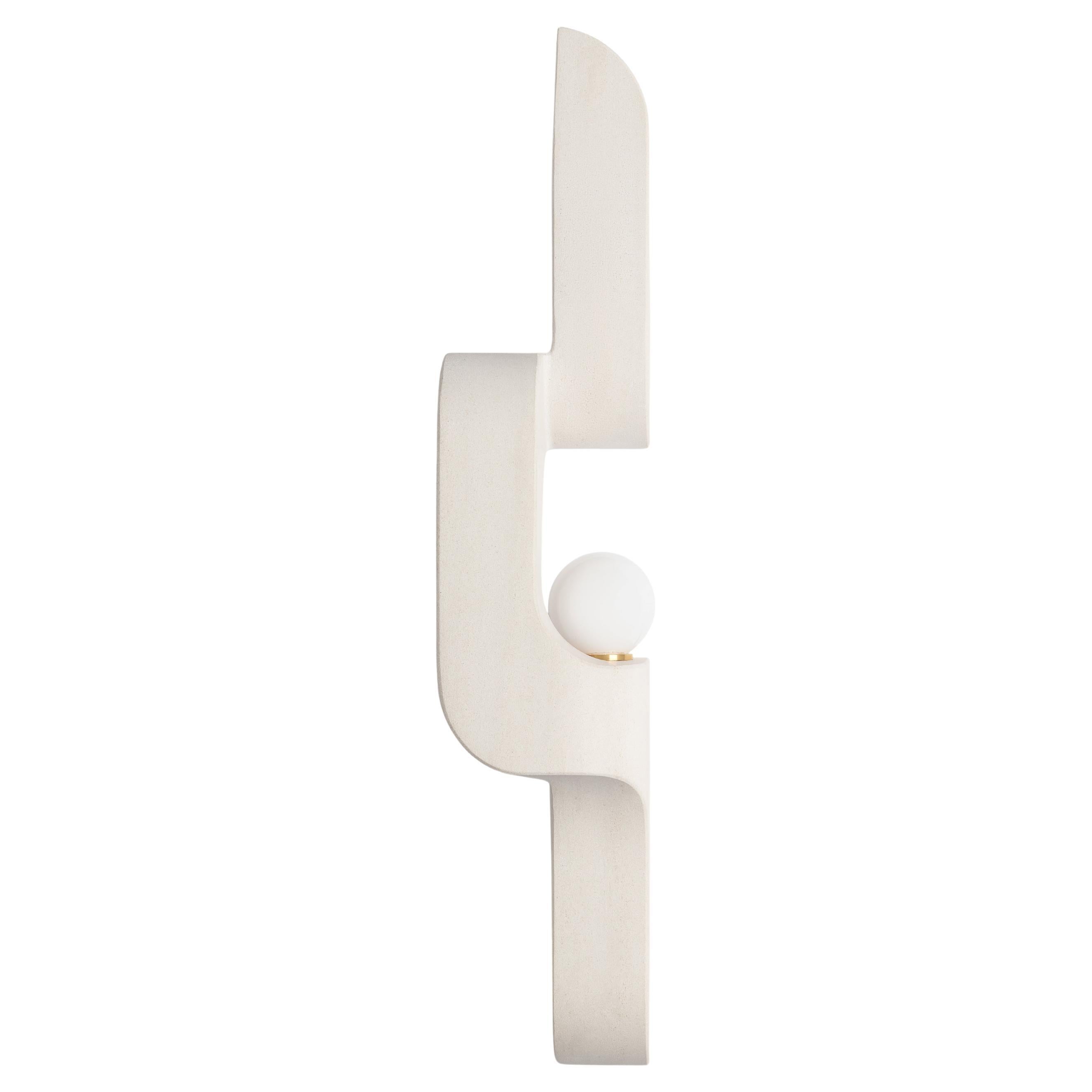 Serpentine Vertical Stone Wall Sconce - Single For Sale