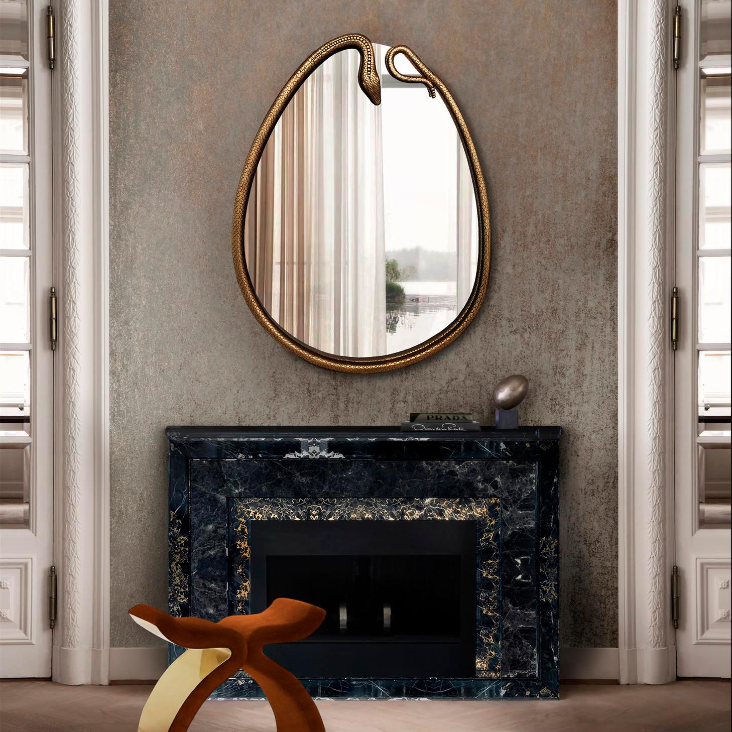 Contemporary Serpentine Pear-Shaped Mirror For Sale