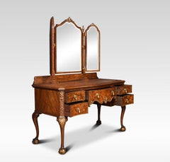 Serpentine Walnut Dressing Table by Maple and Co