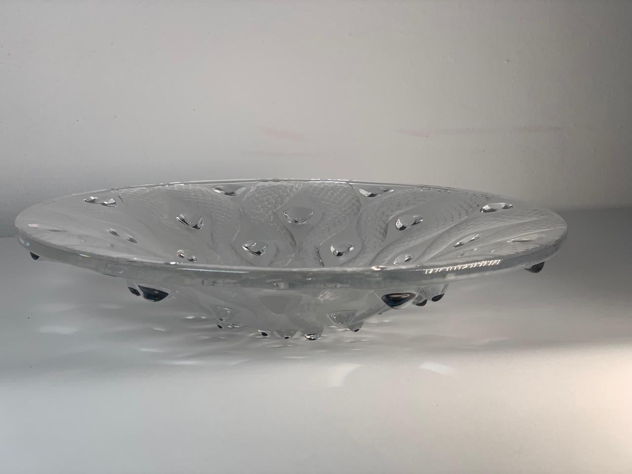 Late 20th Century Serpentini Crystal Bowl by Lalique