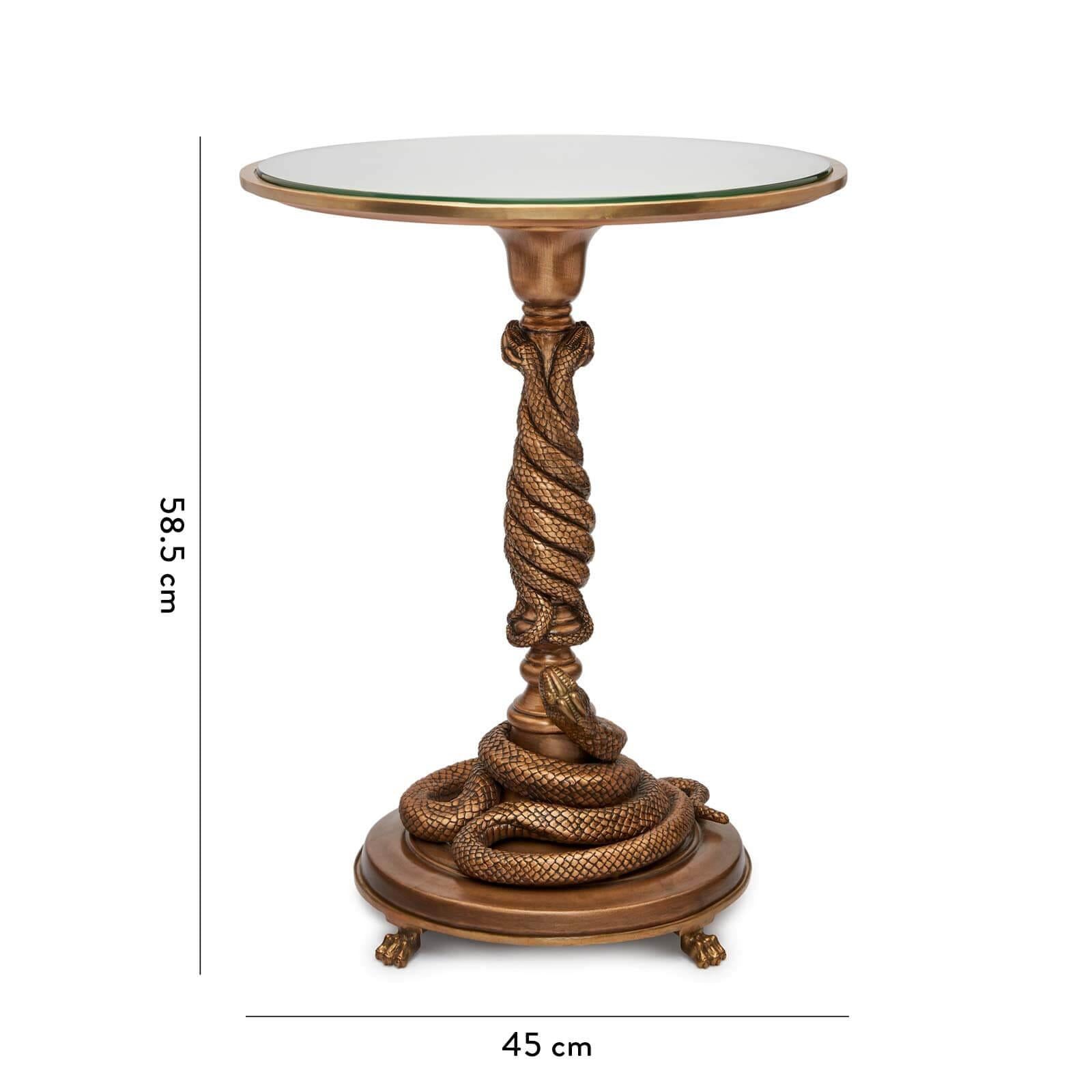 Table d'appoint SERPENTIS - Laiton Neuf - En vente à New York, NY