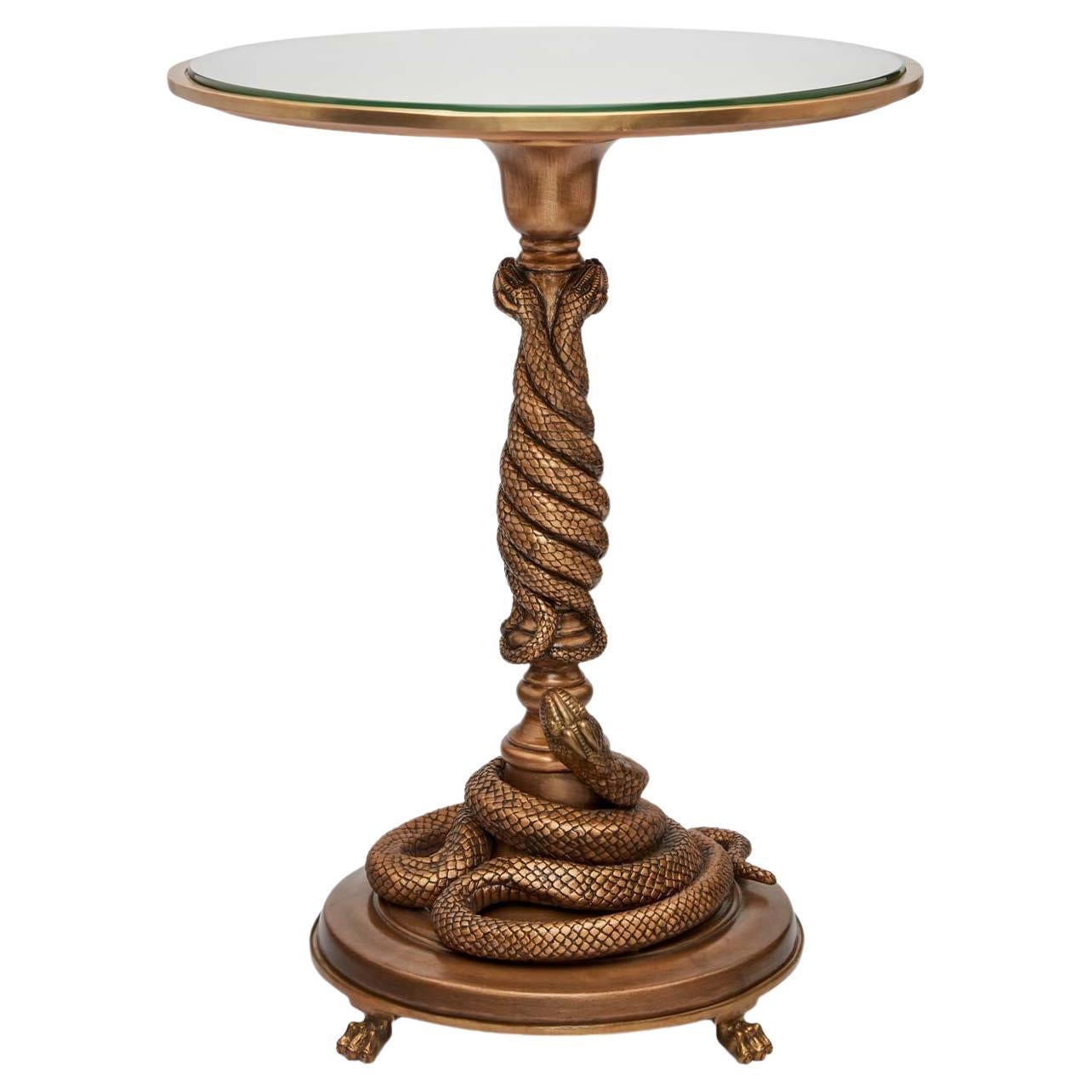 SERPENTIS Side Table - Brass For Sale