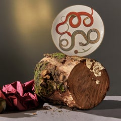 Set de 3 platos Serpi N°2 con serpientes rojas, verdes y grises