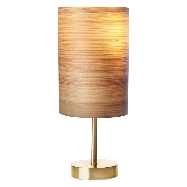 SERRET Brushed Brass Table Lamp with Cypress Wood Shade 1