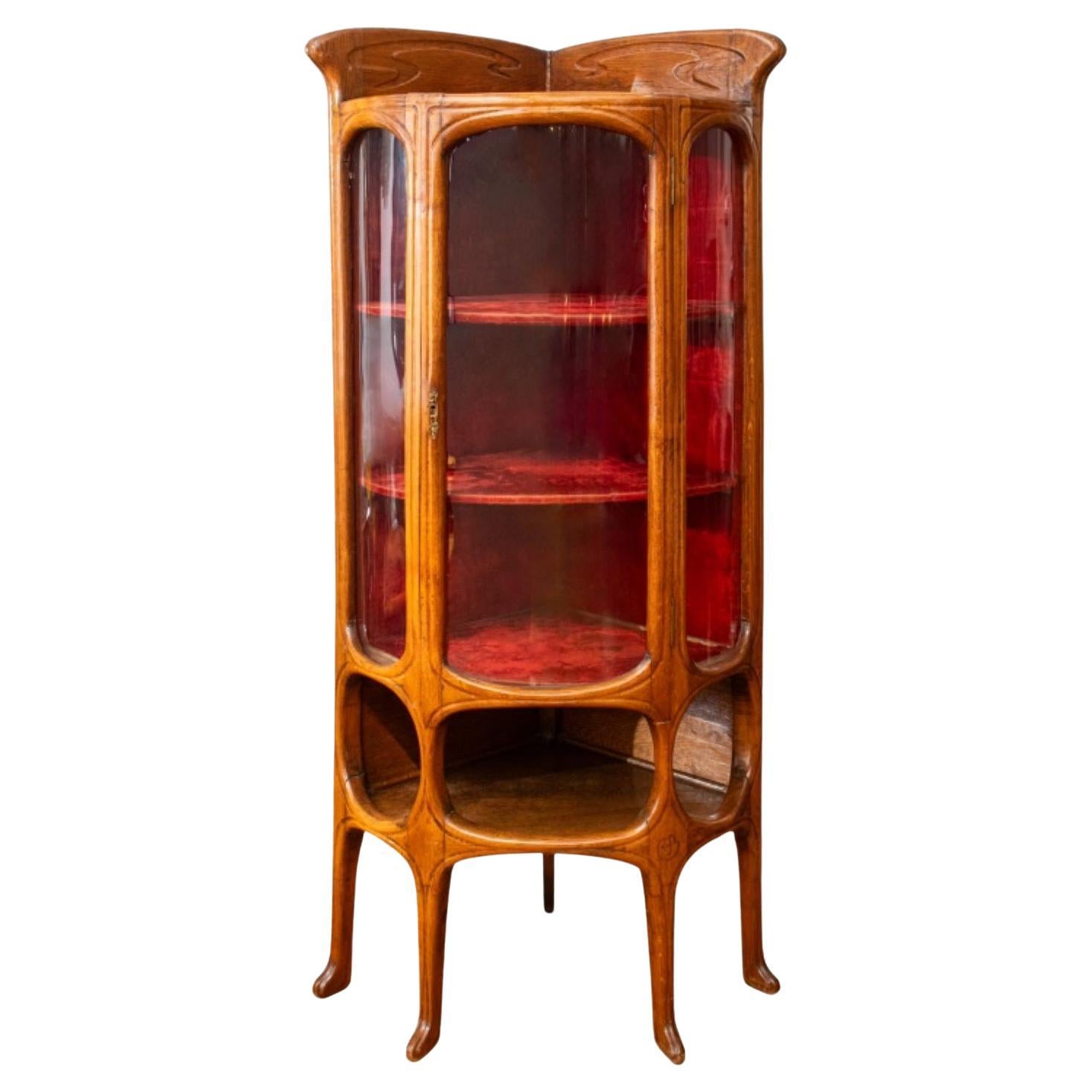 Serrurier Bovy Art Nouveau Corner Cabinet, c.1910 For Sale