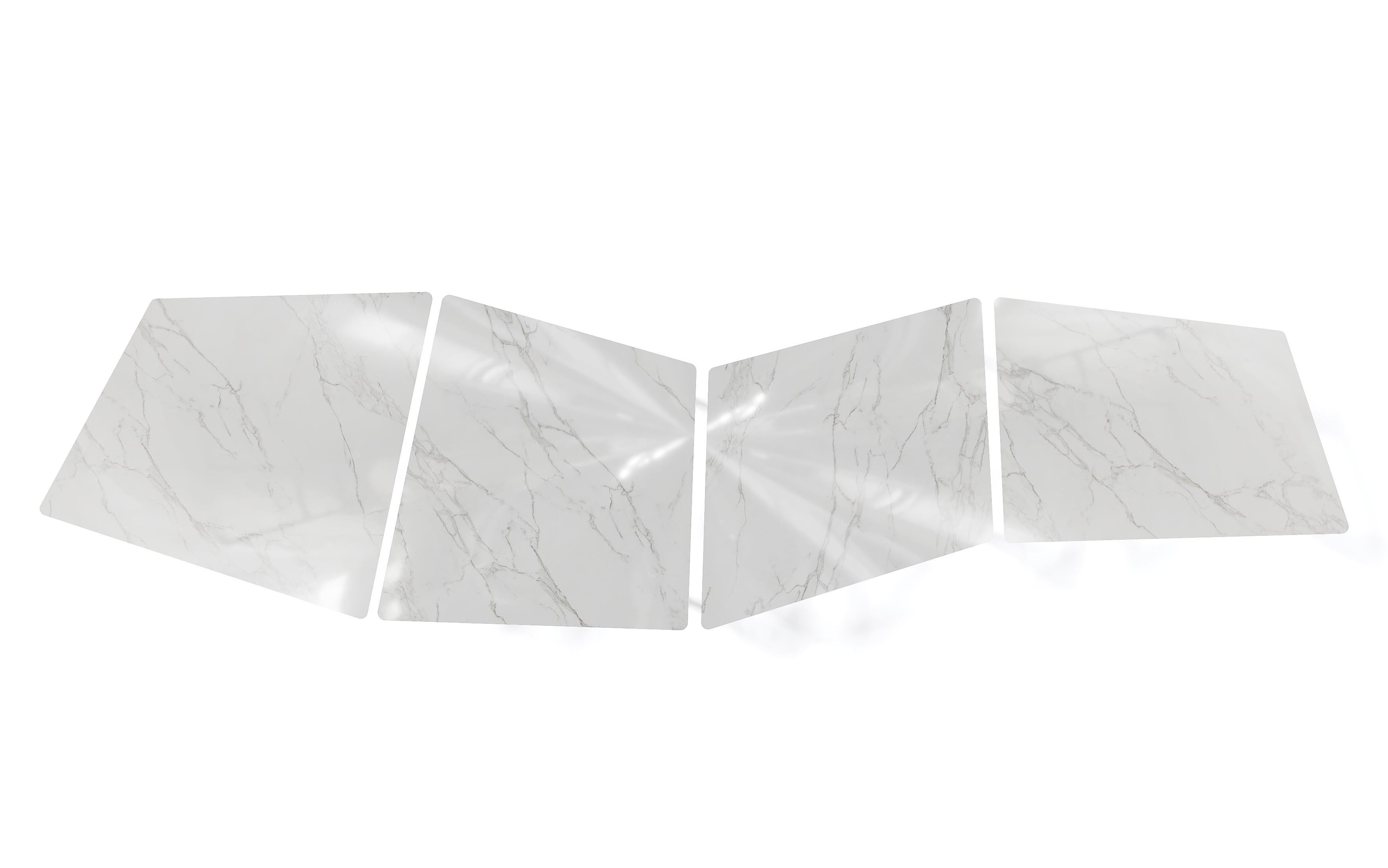 Contemporary Sertão Carrara and Nero Marquina Marble Dining Table by Tiago Curioni and Konus For Sale