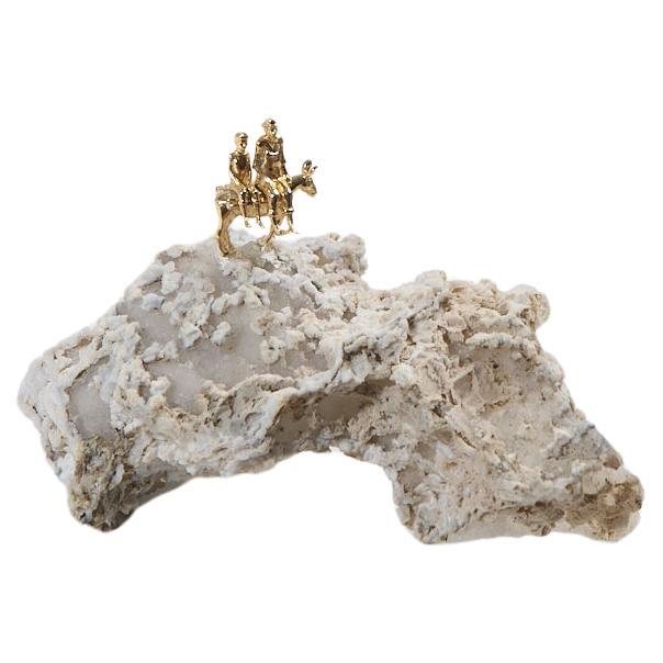Sertão Series, N803 Calcite Family on Donkey Table Sculpture For Sale