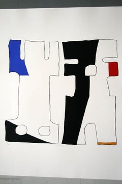 "Sertwiswabu" Original Bauhaus Artist Linocut Print, Signed Werner Graeff