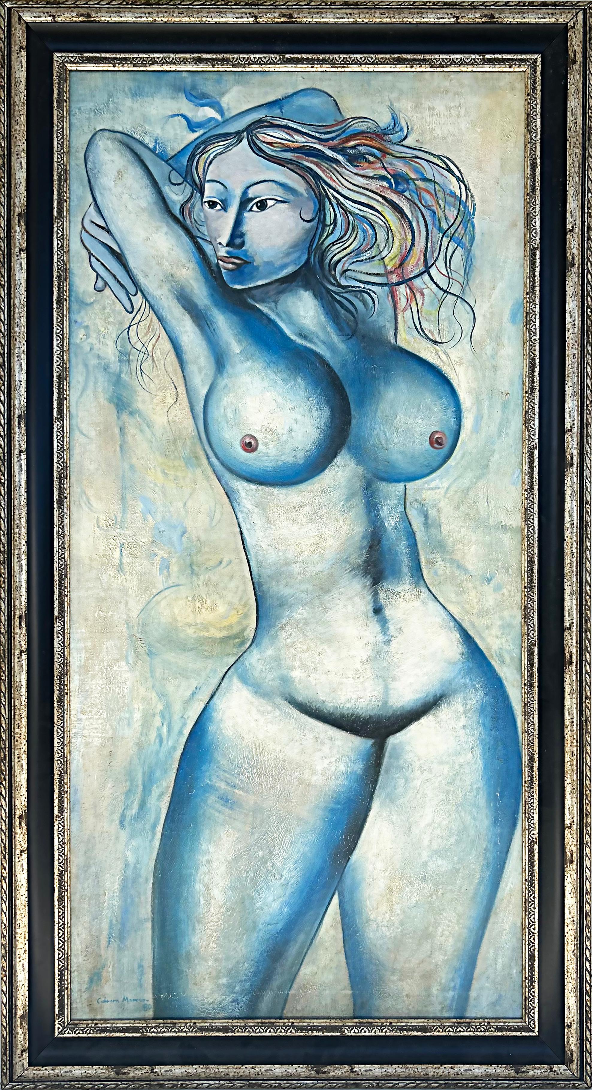 Servando Cabrera Moreno Cuban Painting Untitled, Desnudo COA signed, dated 1980 For Sale 1