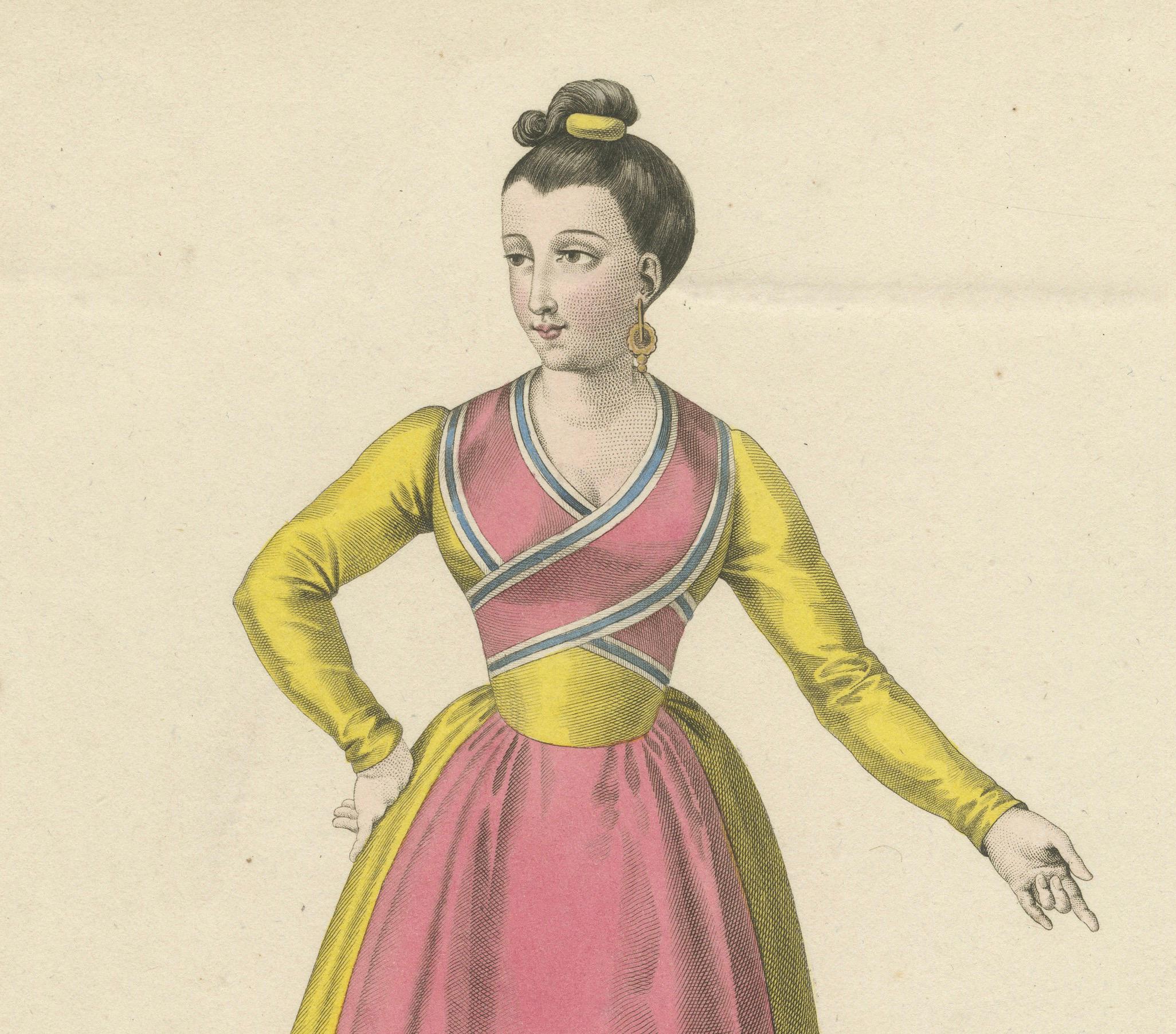 Diener aus Salamanca - Handkolorierter Kupferstich, um 1820 (Französisch) im Angebot