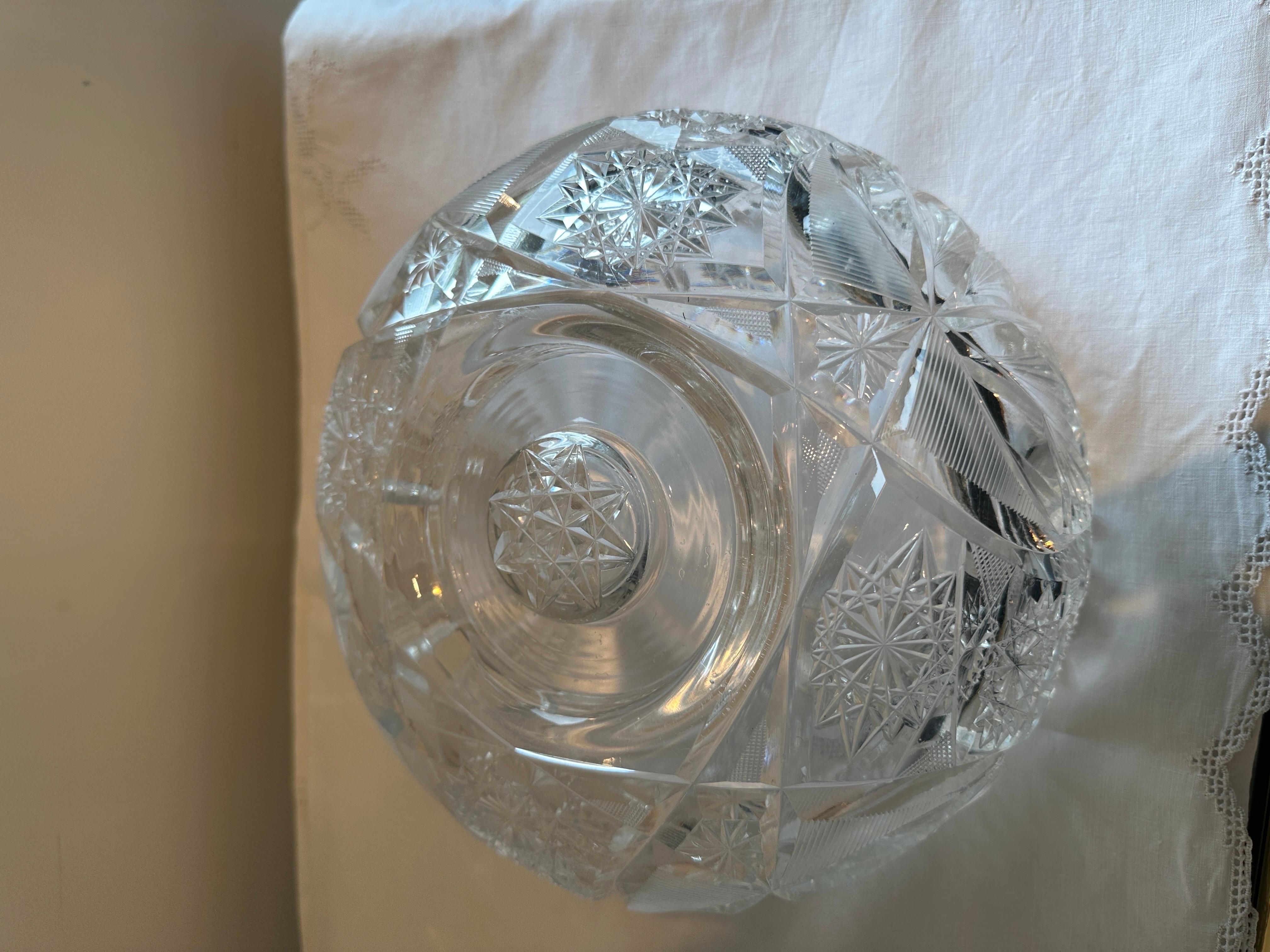 Servierschale und Vasen aus Kristallglas um 1900-1920 im Angebot 7