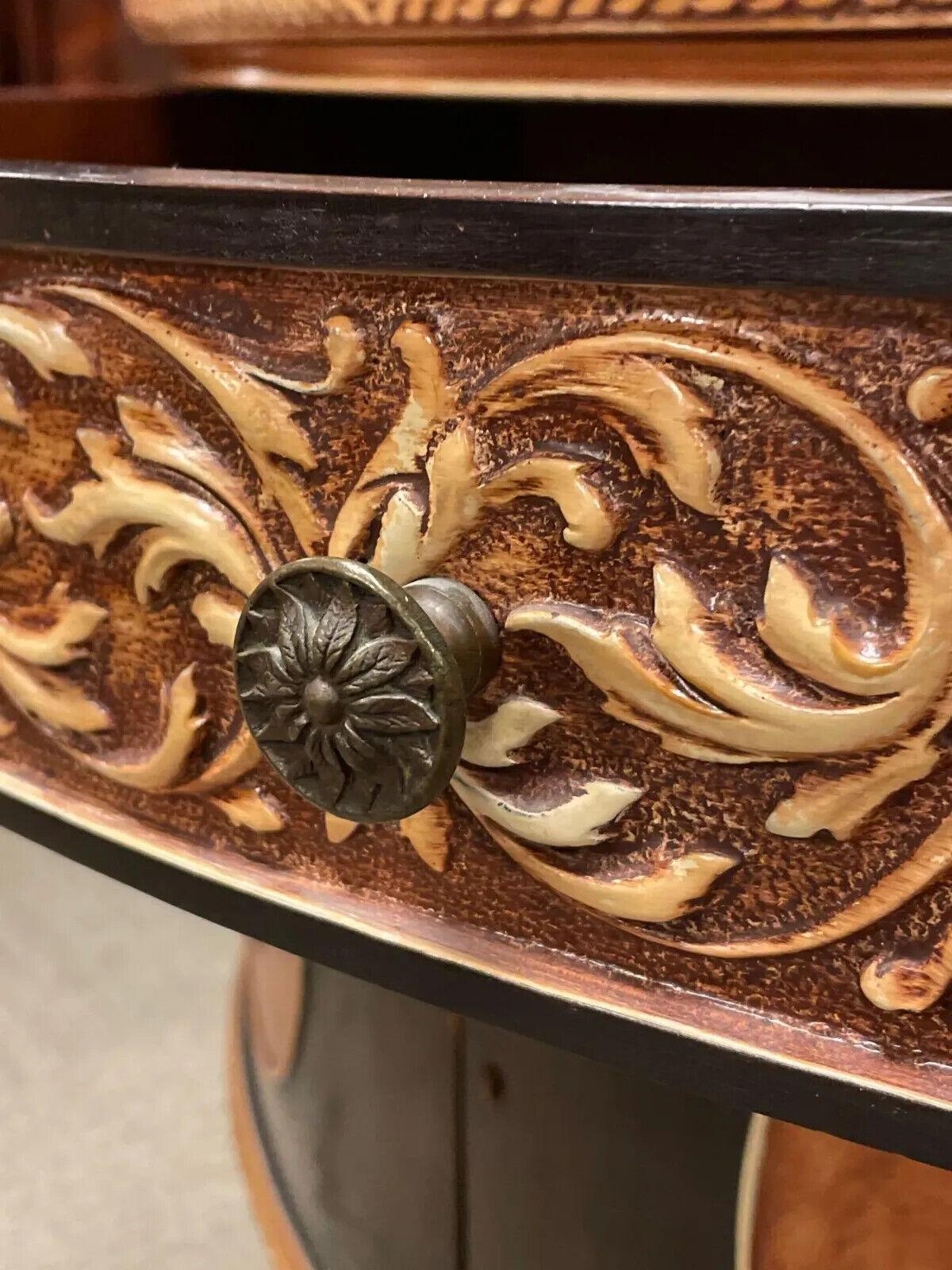 Server, Demilune, Neo Classical Poly-Chrome and Mahogany, French Influence!! For Sale 1