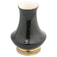 Vaso in porcellana di Paul Milet con montatura in argento di A. Risler & Carre
