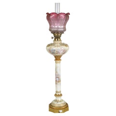 Serves style porcelain Oil Lamp, circa 1880