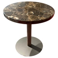 Daniel servetto, marble top, leather-covered leg, metal base