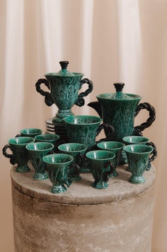 Servizio da caffè in ceramica di Marius Giuge, Vallauris, 1960