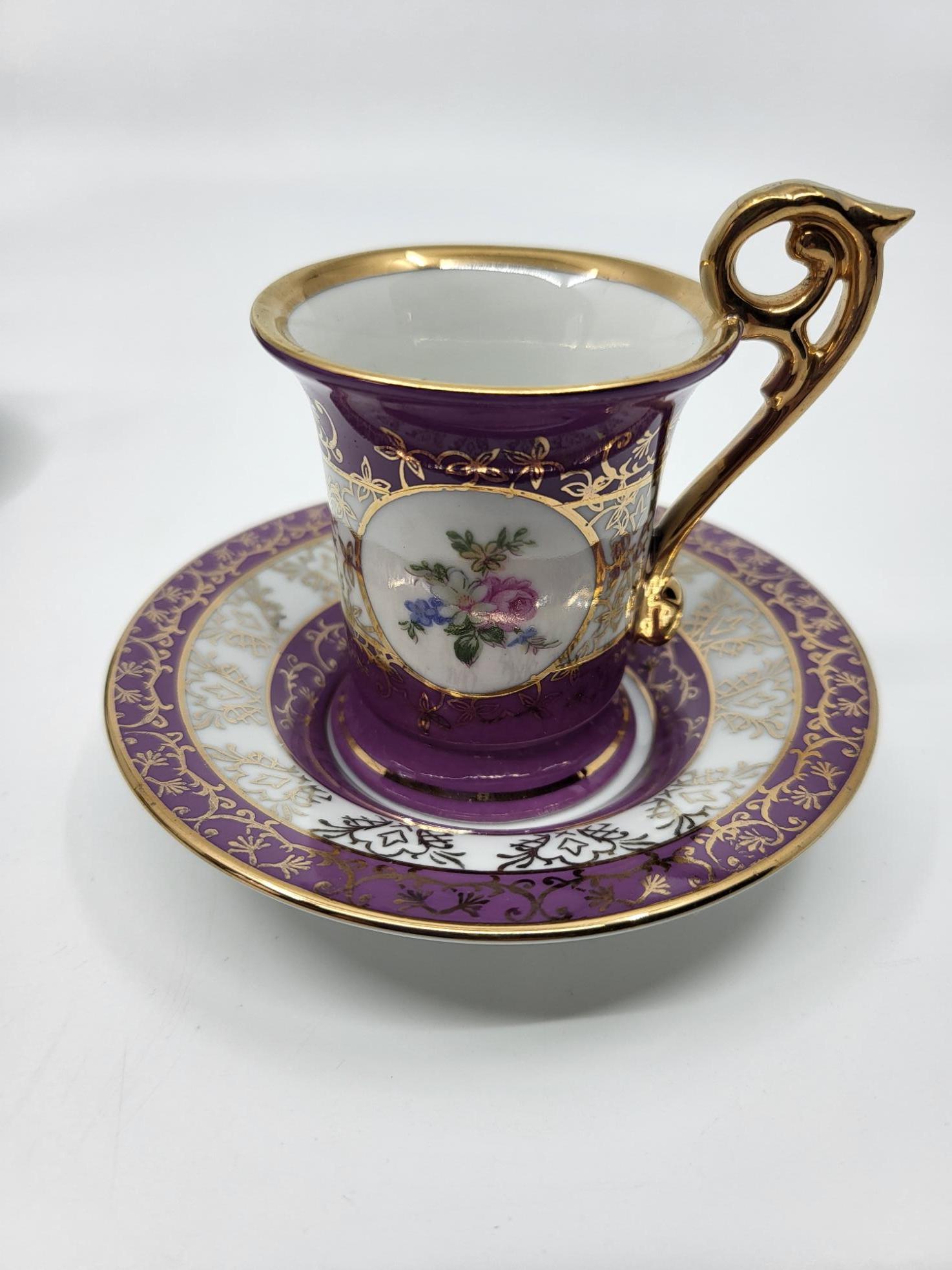 Service à café  Kahla GDR en porcelaine décor à l'or fin (12 pièces) en vente 8