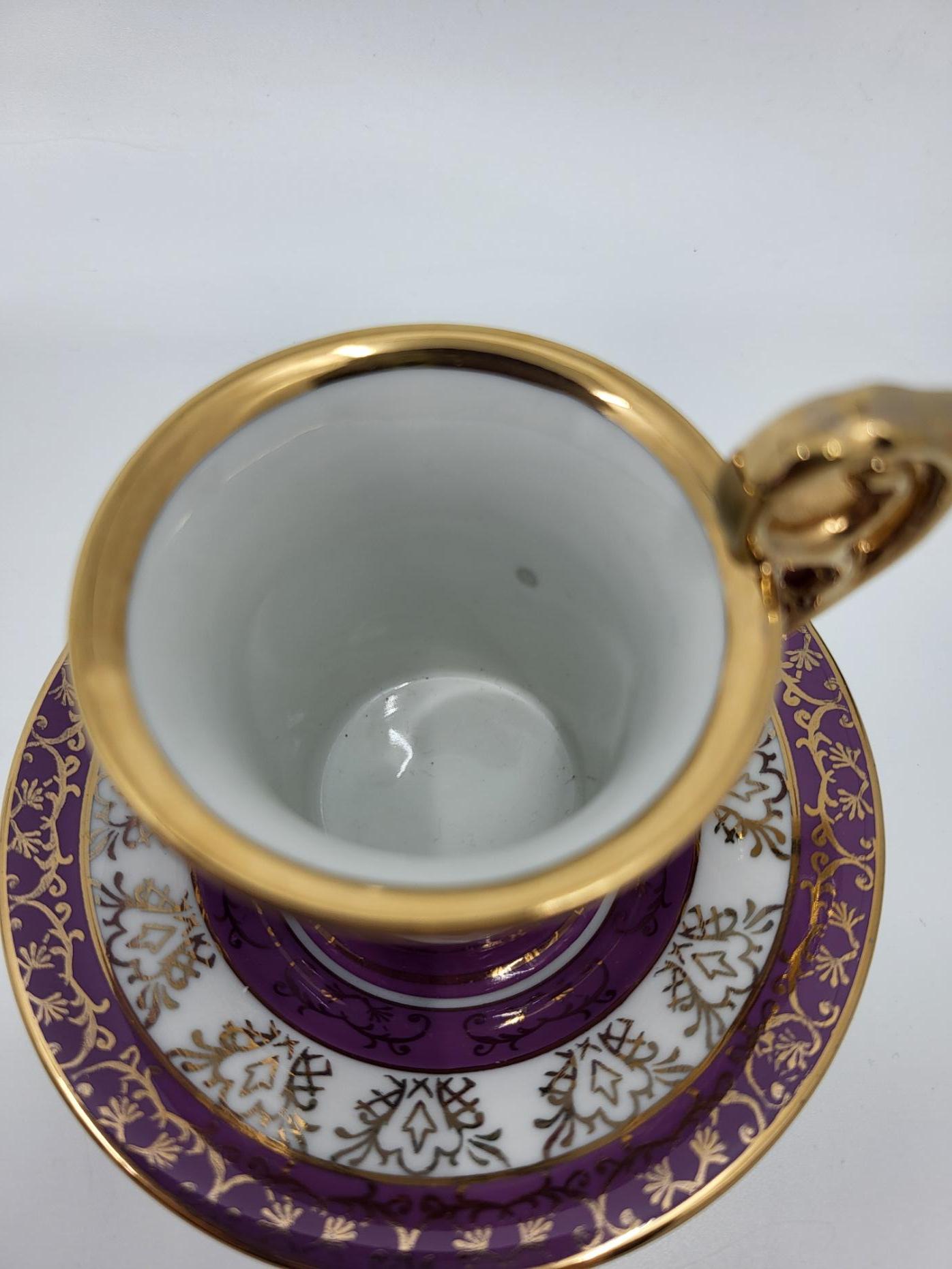 Service à café  Kahla GDR en porcelaine décor à l'or fin (12 pièces) en vente 10
