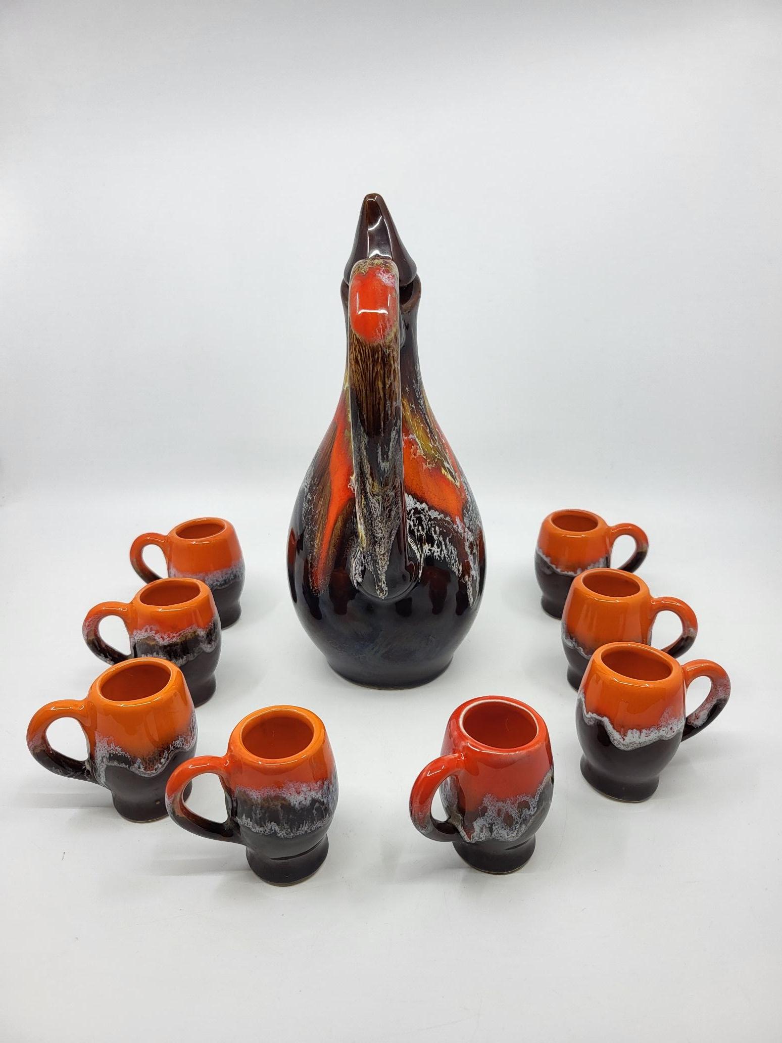 Servizio al caffè Vallauris en céramique Francaise Côte-d'Azur Circa 1960 (set 9) in vendita 7