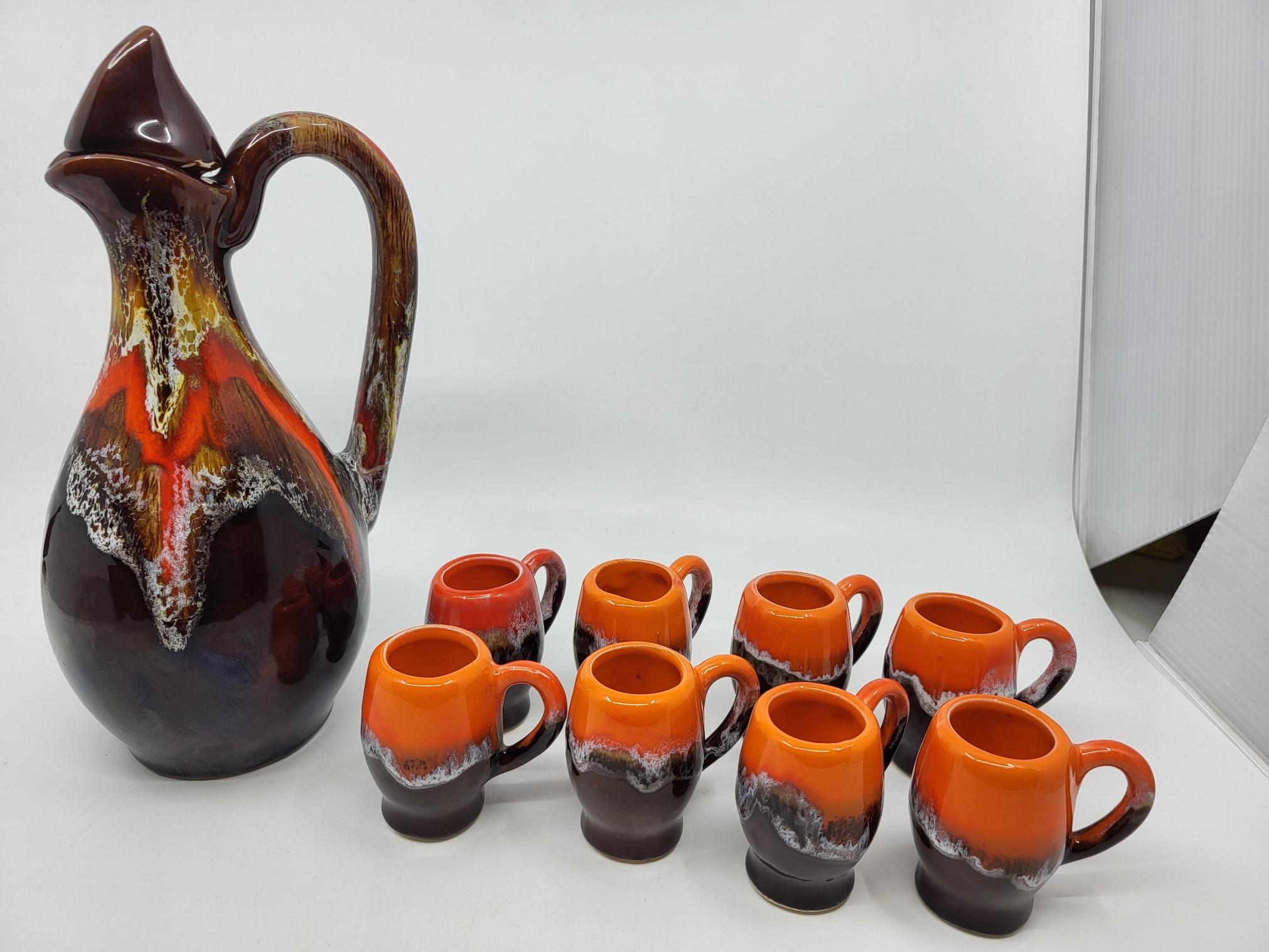 Servizio al caffè Vallauris en céramique Francaise Côte-d'Azur Circa 1960 (set 9) in vendita 12
