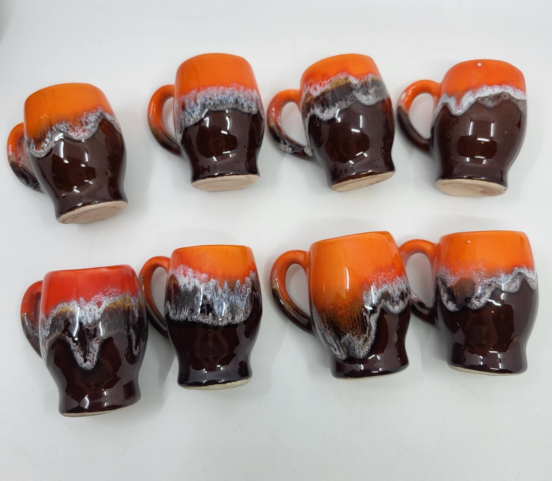 Ceramica Servizio al caffè Vallauris en céramique Francaise Côte-d'Azur Circa 1960 (set 9) in vendita